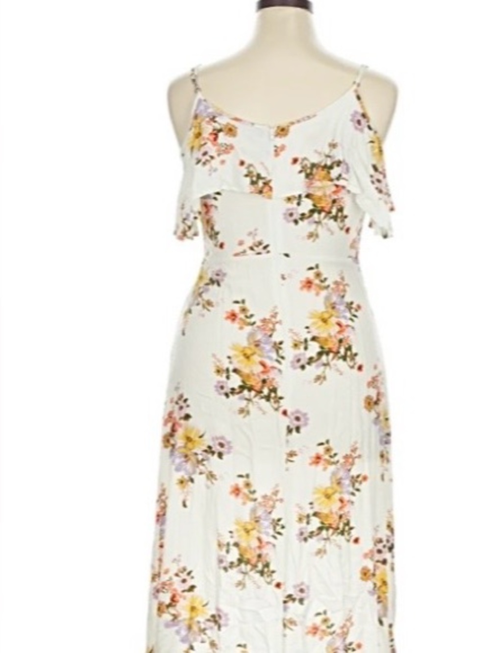 Rewind Rayon Floral Print Cold Shoulder MIDI/Maxi Dress Large